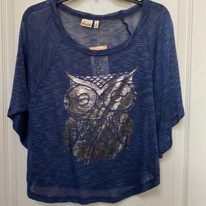 Mudd big girl knit poncho with owl print